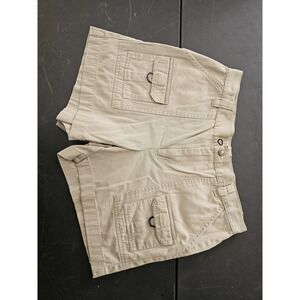 Arizona‎ Cargo Shorts Mens Large Khaki Flat Front Utility Outdoor Pockets